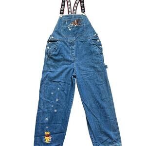 Disney Store Winnie The Pooh Denim Overalls Large Utility Gorpcore